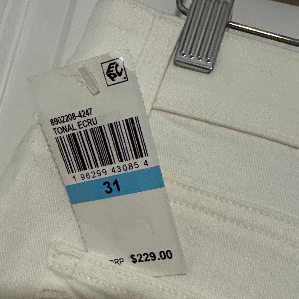 Paige Aneesa 31” High Rise Wide Leg Jeans - Size 31. New with tags in tonal ecru - Picture 7 of 7